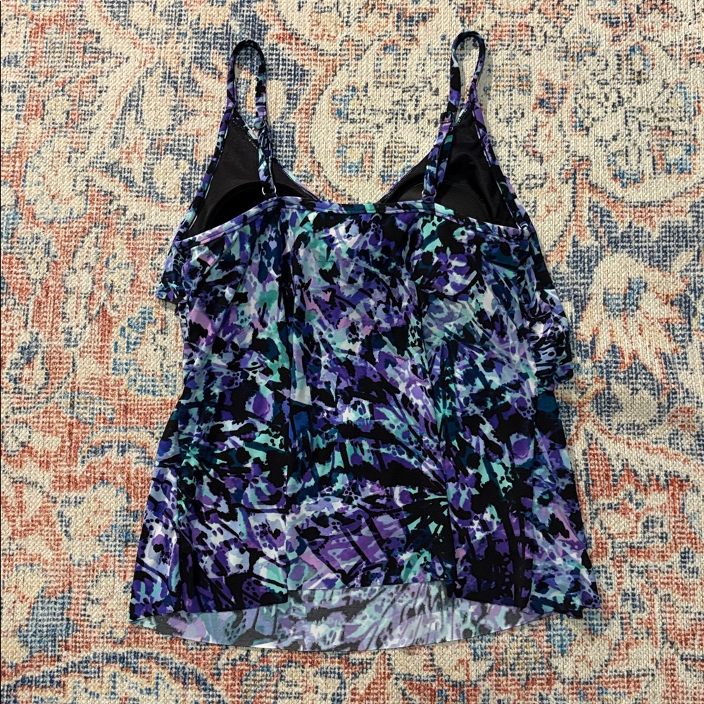 Magicsuit Chasing Butterflies Chloe Wire Free Tiered Tankini Top SZ 10 EUC - Picture 3 of 5